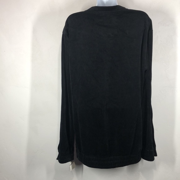 NWT American Stitch black velour snap crew neck sweatshirt size large - Picture 8 of 13